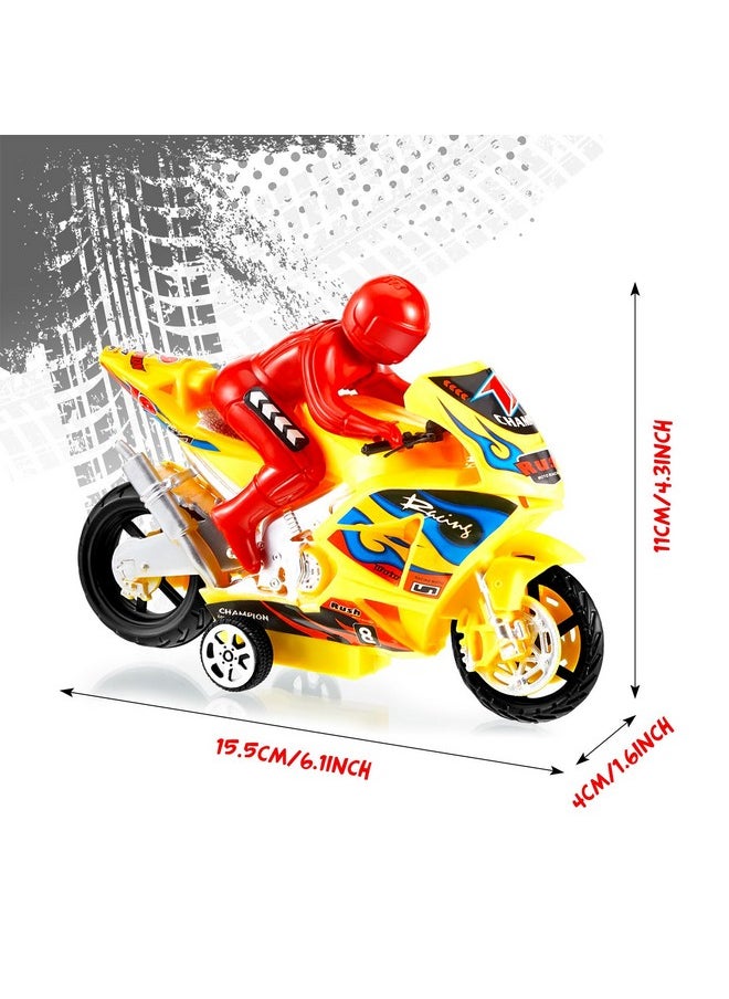 Civaner Civaner 4 Pieces Motorcycle Toys Set Miniature Motorbike Toys Plastic Friction Motorcycles Push Go Friction Powered Motorbikes for Birthday Party Favors Supplies Cake Toppers, Random Colors  - Image 2