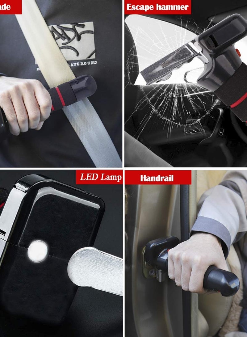 Emergency Seat Belt Cutter & Window Hammer Tool for Elderly - Portable Car Handle Assist with LED Lights, Multifunctional Safety Handle for Auto Accessories. - Image 4