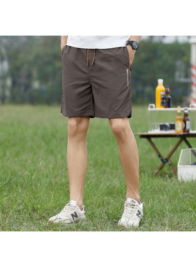 FOLUNSI 2024 Summer Men's 5-inch Shorts - Loose Fit, Adjustable Waist, Beach, Home & Sports Pants - Image 4