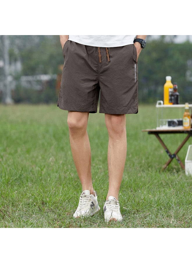 FOLUNSI 2024 Summer Men's 5-inch Shorts - Loose Fit, Adjustable Waist, Beach, Home & Sports Pants - Image 5