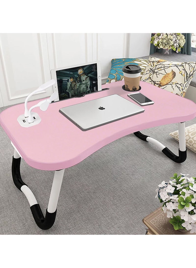 DubaiGallery Portable Multi-Purpose Foldable Laptop Table Lap Desk with 4 Port USB Charging Dock For Bed Sofa Couch Working Reading Watching Movies - Image 2