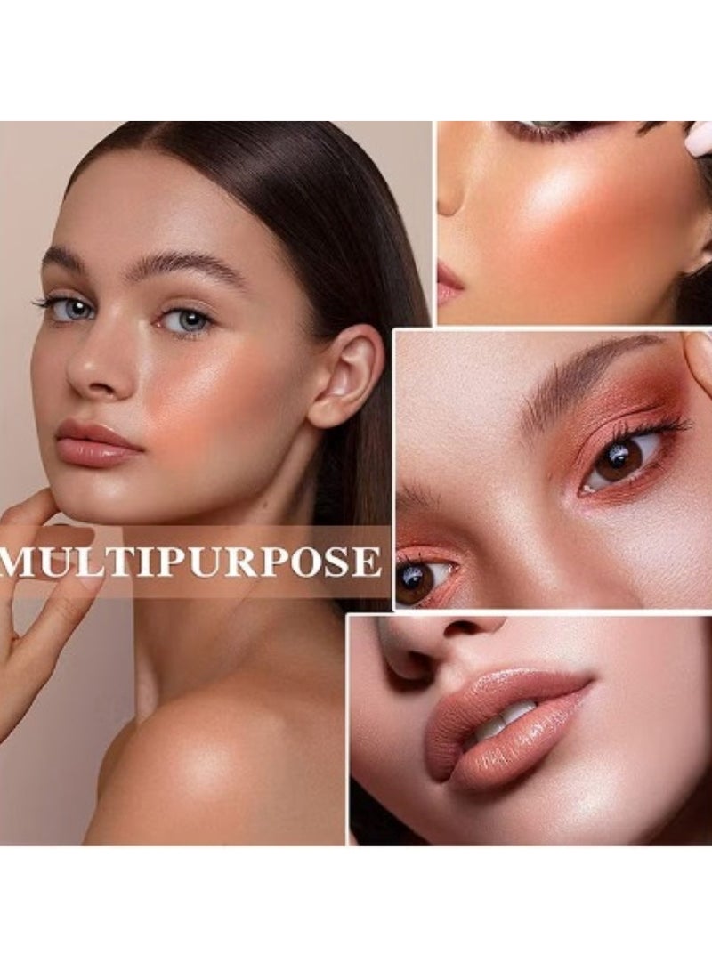 Huitich Petal Soft Glow High Pigment Baby Pink Cream Blush Stick with Brush Coral - Image 3