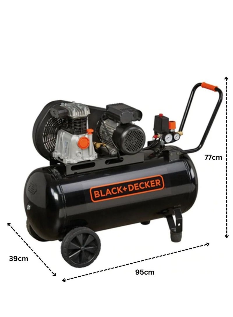 BLACK+DECKER BLACK+DECKER Air Compressor | Belt Driven | 100L Horizontal Tank | Pressure 10 Bar (145 psi) | Motor 2.0 HP | Power 1Ph/220V/50Hz | Air Displacement 220 l/min (7.7 cfm)  - Image 4