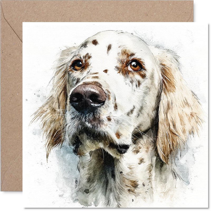 Stuff4 English Setter Birthday Card for Men Women - Dog Breeds - Happy Birthday Card for Grandpa Husband Colleague Nanny  5.7 Inch Bday Greeting Cards - Image 1