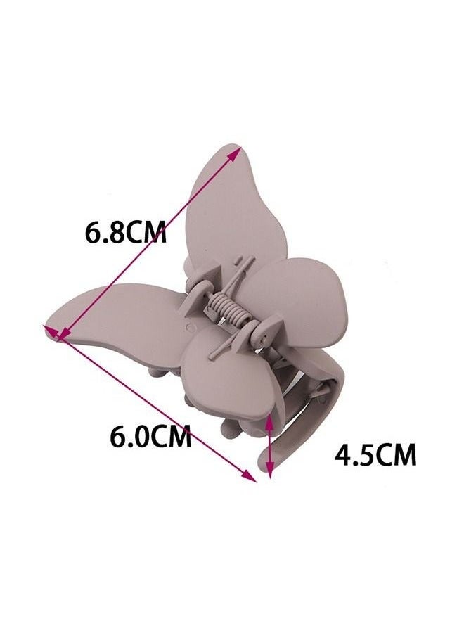 4 قطع من مقاطع الشعر مخلب الفراشة ، مشابك شعر الفك غير اللامعة ، مشبك الشعر المخلب لإكسسوارات الديكور الطويلة المجعد الطويل (ملونة) - Image 2