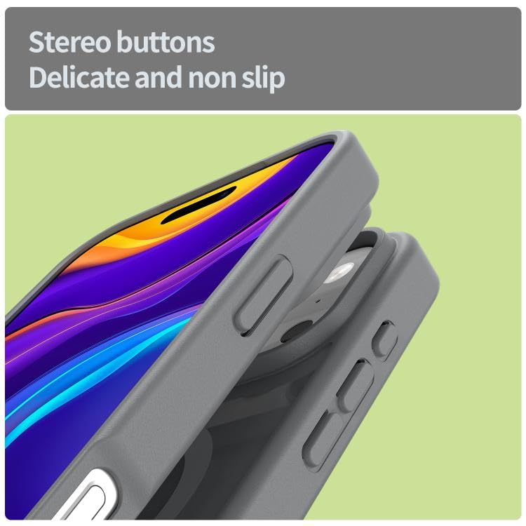 Elzzi غطاء خلفي مغناطيسي لجهاز آيفون 17 برو ماكس (متوافق مع ماغسيف) (حماية من السقوط بمعيار عسكري) رقيق شفاف غير لامع مضاد للصدمات مع غطاء هاتف مضاد لبصمات الأصابع (رمادي) - Image 5