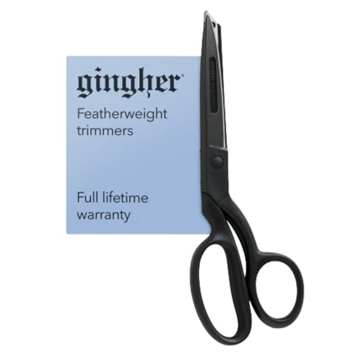 Fiskars Gingher Featherweight Bent Handle Scissors - 8" Stainless Steel Shears - Sharp Fabric Scissors - Black - Image 1