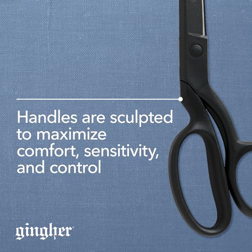 Fiskars Gingher Featherweight Bent Handle Scissors - 8" Stainless Steel Shears - Sharp Fabric Scissors - Black - Image 3