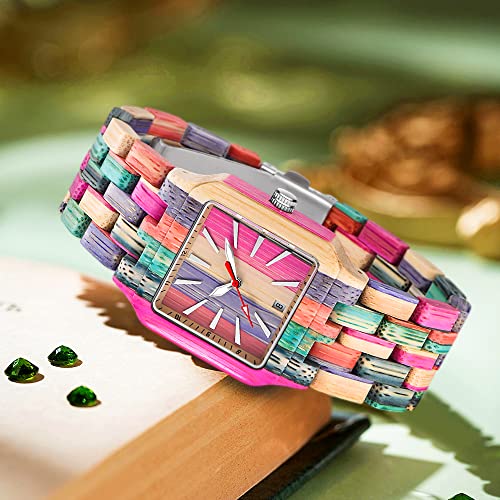 Dentily Women Square Wood Watches Handmade Wooden Quartz Ladies Womens Watch Women's Wooden Watch - Image 3
