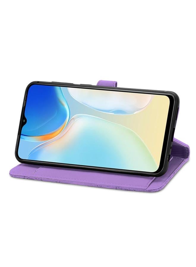 erorex Case For Tecno Itel A70 Embossed Flower Zipper Leather Phone Case - Image 5