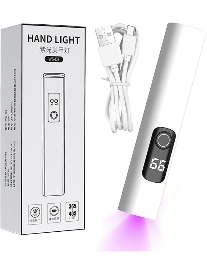 USB Rechargeable Mini UV LED Nail Lamp For Gel Manicure Portable White - Image 1