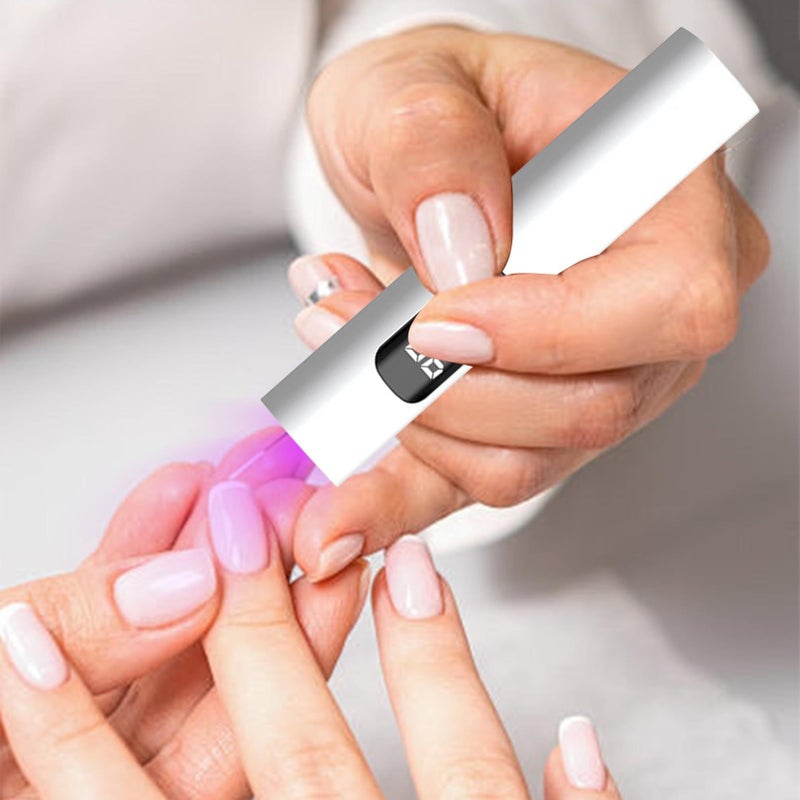 USB Rechargeable Mini UV LED Nail Lamp For Gel Manicure Portable White - Image 4