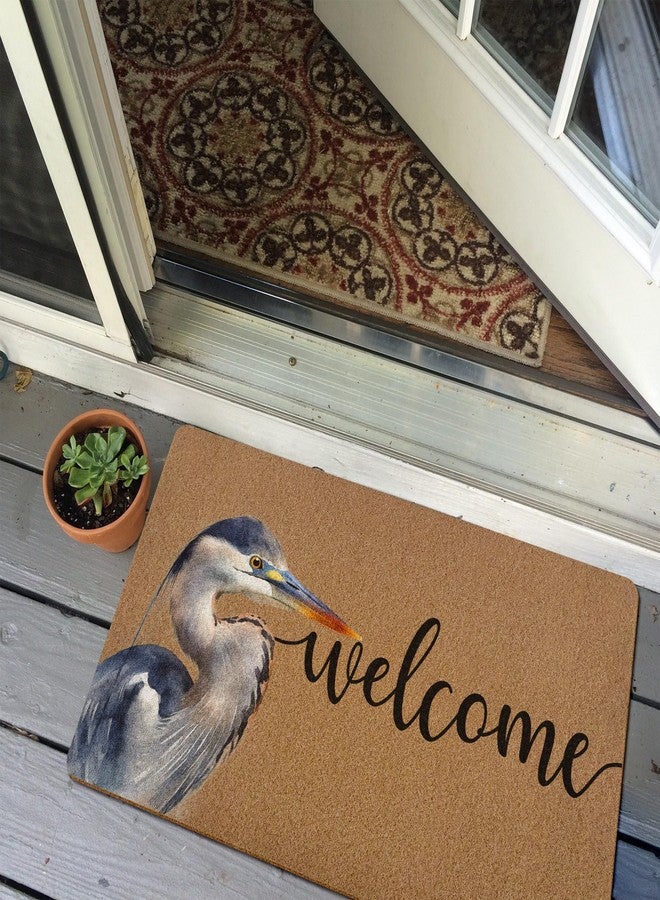 XLDLIOO Funny Welcome Door Mat, Heron Bird Doormat, Funny Welcome Front Door Mat Indoor Outdoor Entrance, Bird Artificial Coir Doormats Rugs for Porch Patio Entryway Home Room Decor 30x17in - Image 5