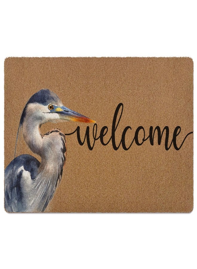 XLDLIOO Funny Welcome Door Mat, Heron Bird Doormat, Funny Welcome Front Door Mat Indoor Outdoor Entrance, Bird Artificial Coir Doormats Rugs for Porch Patio Entryway Home Room Decor 30x17in - Image 1