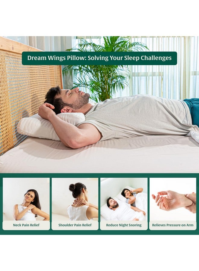 The White Willow The White Willow Butterfly Cervical Pillow For Neck & Shoulder Pain Relief- Butterfly Pillow Memory Foam For Back & Side Sleeper-Dual Height Ergonomic Neck Support Orthopedic Pillow For Sleeping-White  - Image 2