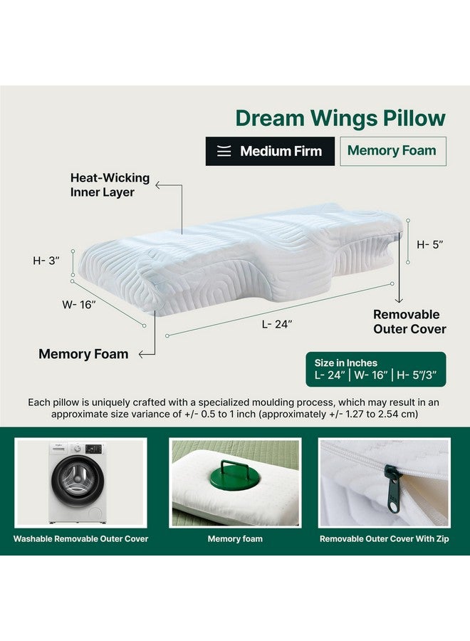 The White Willow The White Willow Butterfly Cervical Pillow For Neck & Shoulder Pain Relief- Butterfly Pillow Memory Foam For Back & Side Sleeper-Dual Height Ergonomic Neck Support Orthopedic Pillow For Sleeping-White  - Image 3