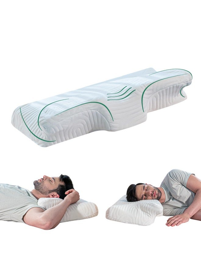 The White Willow The White Willow Butterfly Cervical Pillow For Neck & Shoulder Pain Relief- Butterfly Pillow Memory Foam For Back & Side Sleeper-Dual Height Ergonomic Neck Support Orthopedic Pillow For Sleeping-White  - Image 1