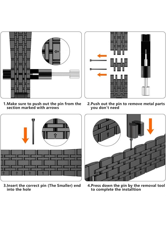 Tasikar حزام ساعة آبل متوافق 41 مم 40 مم 38 مم، حزام معدني من الفولاذ المقاوم للصدأ بديل متوافق لساعة آبل SE 2 SE سلسلة 9 8 7 6 5 4 3 2 1، 41/40/38 مم أسود - Image 4
