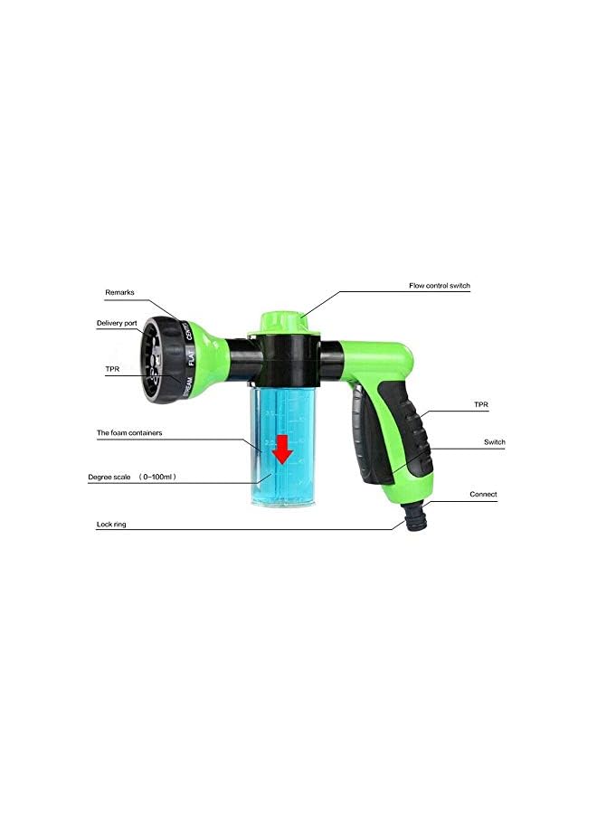 PROMASS Wash Garden Hose Nozzle Spray Foam Gun, High Pressure Water with 8 Adjustable Watering Patterns, Slip and Shock Resistant for Plants, Household Cleaning, Pet Bathing - Image 3