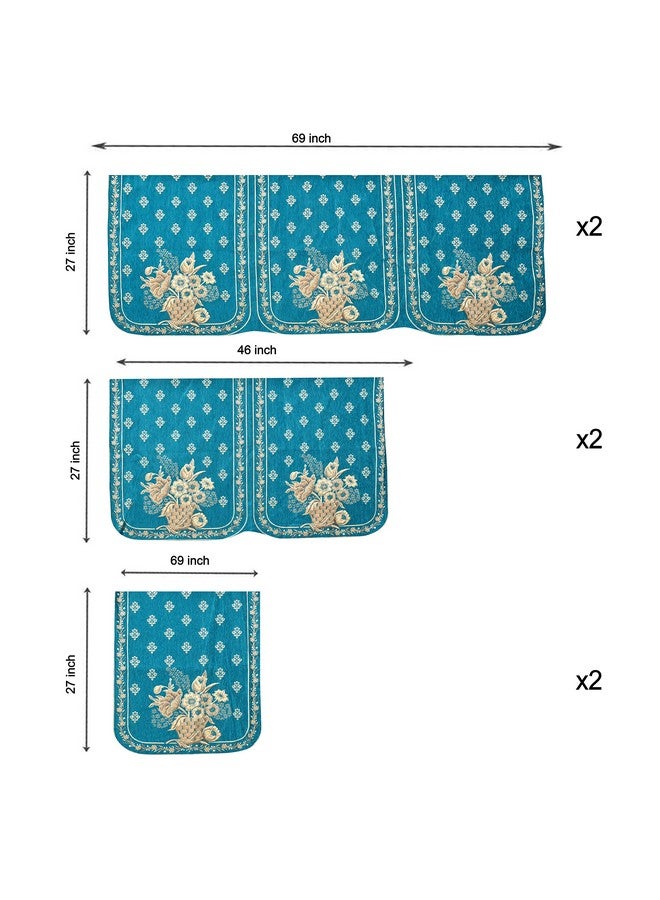 Dazzling DECOR Velvet L Shape Sofa Covers Set with 5 Cushion Covers- Premium 6 Seater Sofa Slip Protector Covers for Living Room Decor - Heavy Fabric Slip Protector for Long Couch,Aqua_1381 - Image 3