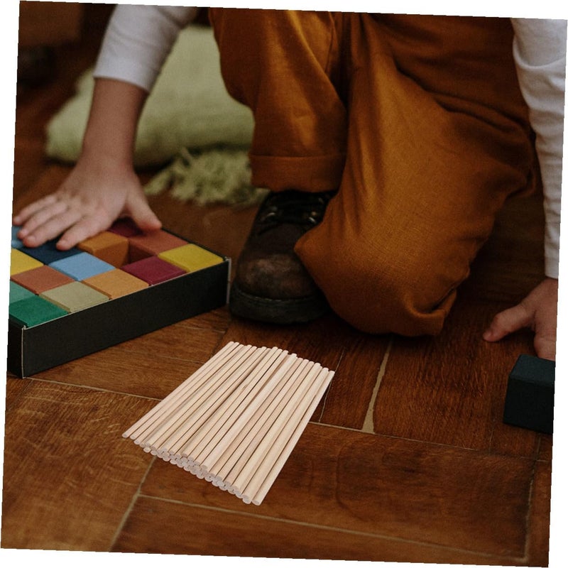Lurrose 200pcs Wooden Round Dowel Rods 15x0.5cm Natural Unfinished Hardwood Craft Sticks for DIY Art Projects and Woodworking Supplies - Image 4