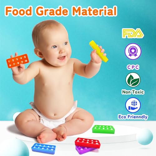 Anemeeoke Ten Frame Pop Board Fidgets for Classroom Quiet Sensory Toys Bubble Poppers Pop for Counting Math Focus Tools for Kids Montessori Educational Toy Gift for Kindergarten Set of 6 - Image 5
