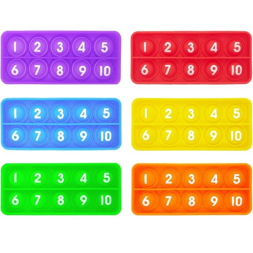 Anemeeoke Ten Frame Pop Board Fidgets for Classroom Quiet Sensory Toys Bubble Poppers Pop for Counting Math Focus Tools for Kids Montessori Educational Toy Gift for Kindergarten Set of 6 - Image 1