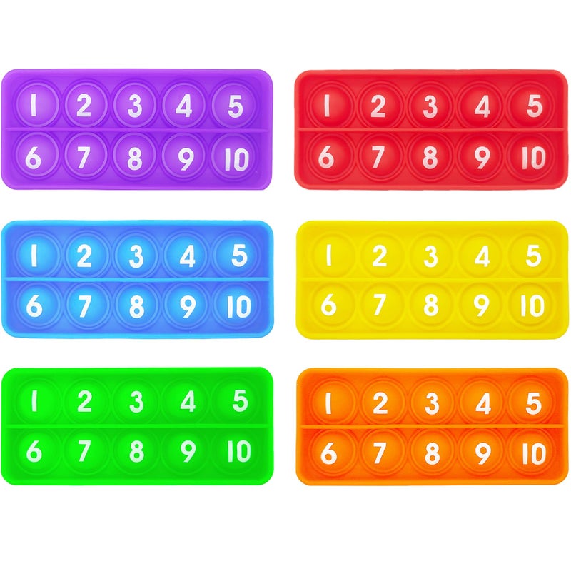 Anemeeoke Ten Frame Pop Board Fidgets for Classroom Quiet Sensory Toys Bubble Poppers Pop for Counting Math Focus Tools for Kids Montessori Educational Toy Gift for Kindergarten Set of 6 - Image 3