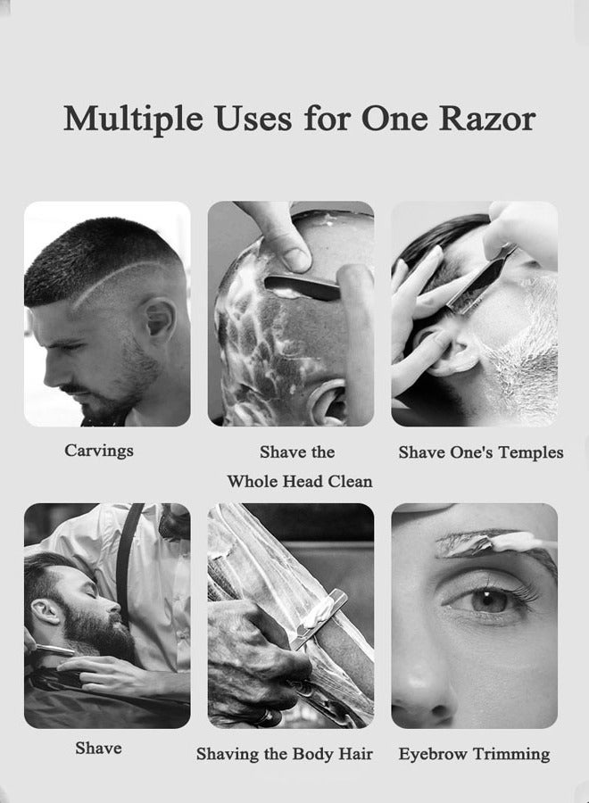 SMITH CHU Straight Razor，Bullhorn Straight Razor，Professional Razor Set with Leather Shaving and Care Cloth, comes with a storage holster - Image 5