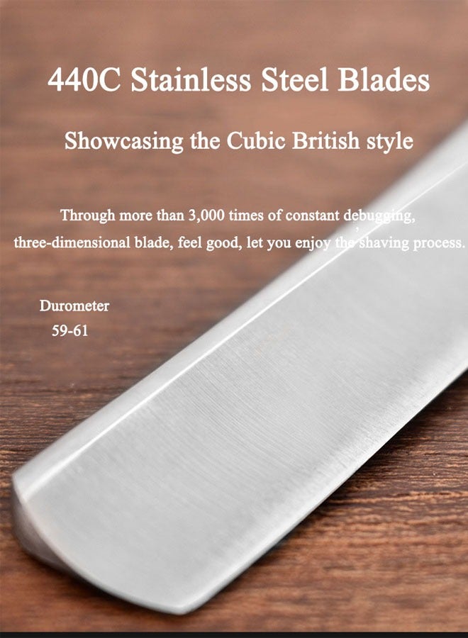 SMITH CHU Straight Razor，Bullhorn Straight Razor，Professional Razor Set with Leather Shaving and Care Cloth, comes with a storage holster - Image 2