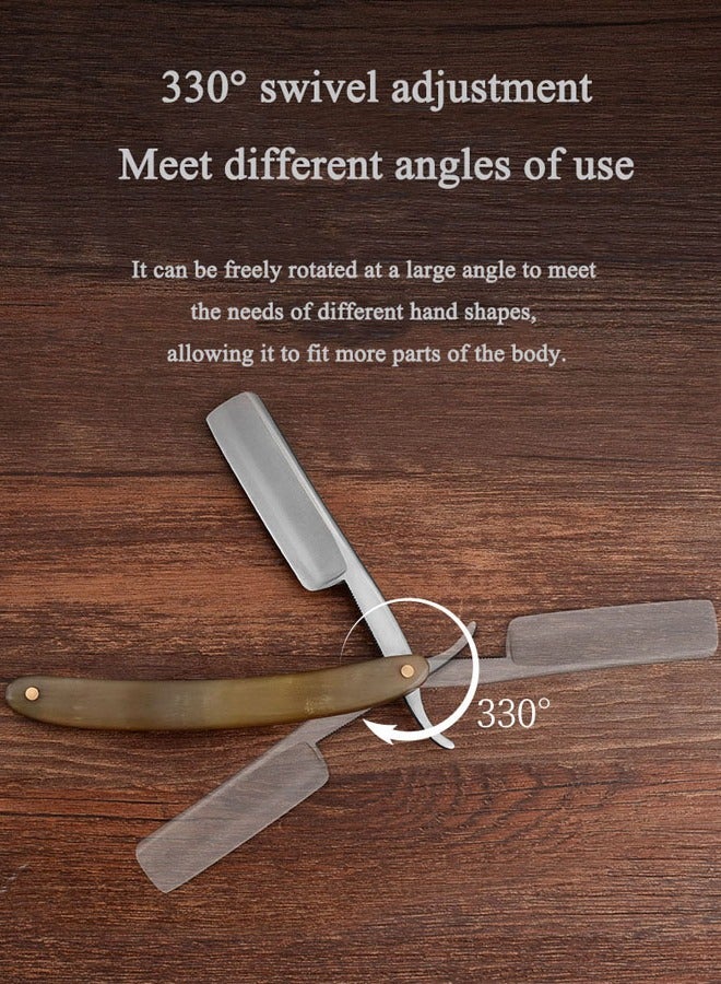 SMITH CHU Straight Razor，Bullhorn Straight Razor，Professional Razor Set with Leather Shaving and Care Cloth, comes with a storage holster - Image 3