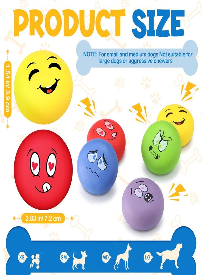 Hungdao 40 Pcs Squeaky Dog Toys Bulk for Medium Dogs, 2.8" Flat Latex Squeaky Dog Balls, Funny Soft Rubber Interactive Fetch Balls Toys for Small Medium Breeds Training - Image 2