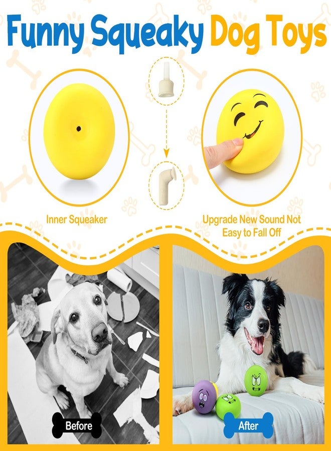 Hungdao 40 Pcs Squeaky Dog Toys Bulk for Medium Dogs, 2.8" Flat Latex Squeaky Dog Balls, Funny Soft Rubber Interactive Fetch Balls Toys for Small Medium Breeds Training - Image 3