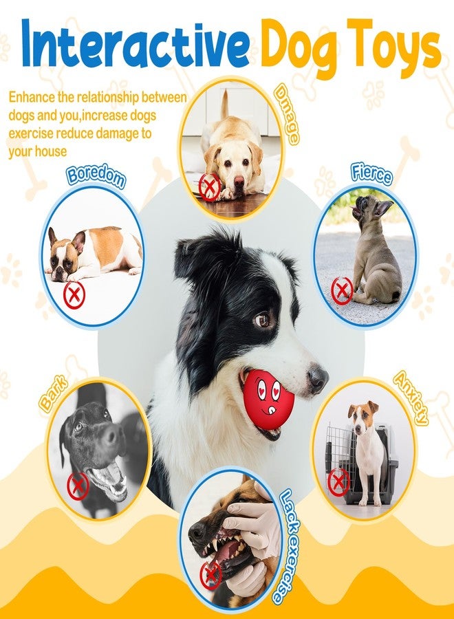 Hungdao 40 Pcs Squeaky Dog Toys Bulk for Medium Dogs, 2.8" Flat Latex Squeaky Dog Balls, Funny Soft Rubber Interactive Fetch Balls Toys for Small Medium Breeds Training - Image 5