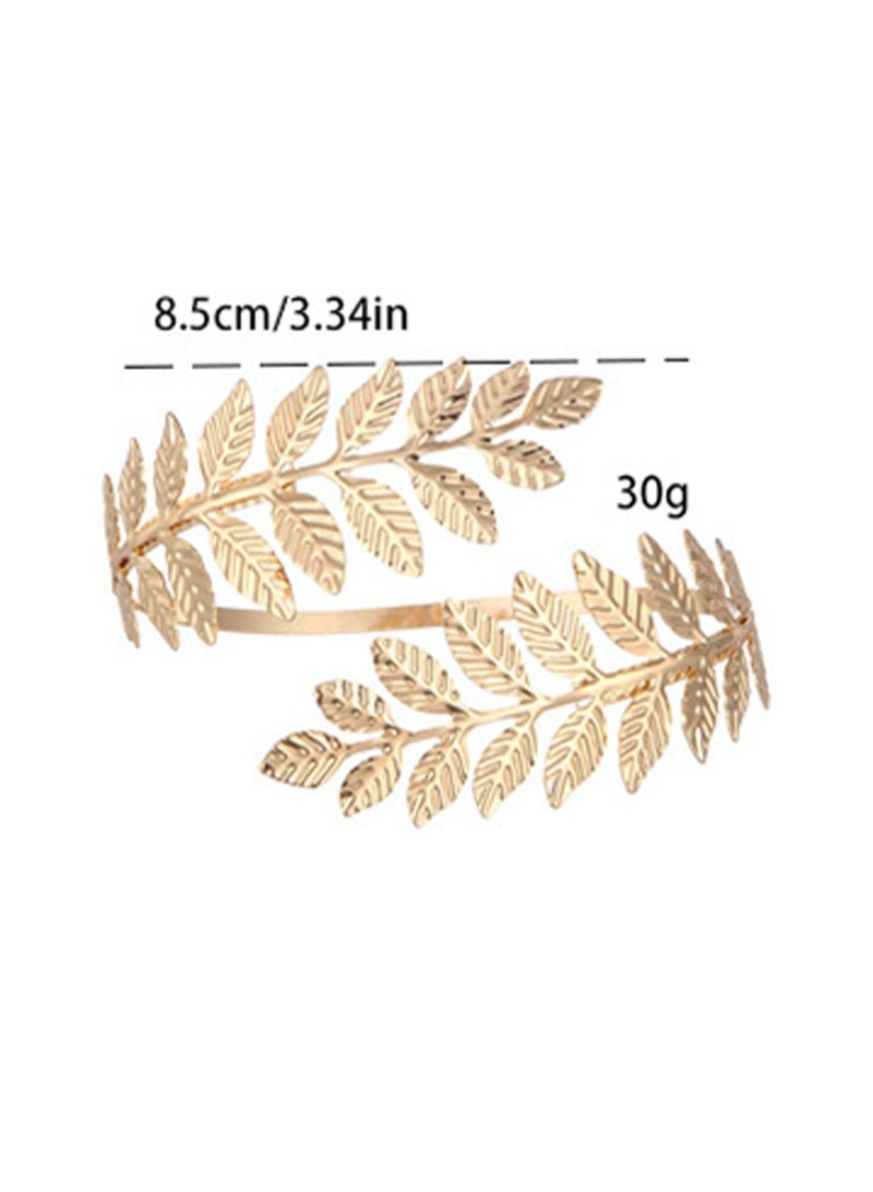 Arm Cuff Bracelet Upper Arm Cuff Armband Bracelet Arm Women Jewelry Leaf Shaped Arm Cuff Wrap Bracelet Jewelry Gift (Leaf Shape)