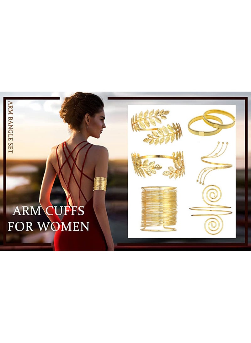 Arm Cuff Bracelet Upper Arm Cuff Armband Bracelet Arm Women Jewelry Leaf Shaped Arm Cuff Wrap Bracelet Jewelry Gift (Leaf Shape)