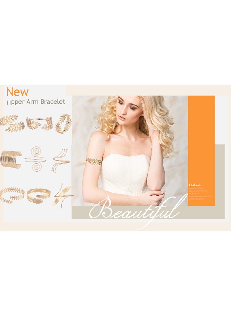 Arm Cuff Bracelet Upper Arm Cuff Armband Bracelet Arm Women Jewelry Leaf Shaped Arm Cuff Wrap Bracelet Jewelry Gift (Leaf Shape)