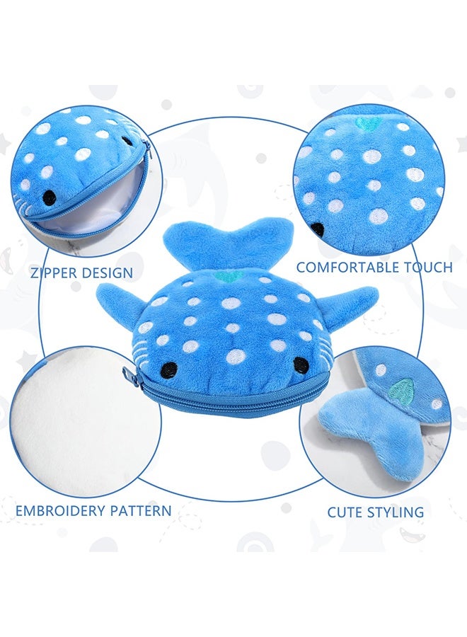 2PCS Cute Whale Plush Coin Purse Set, Kawaii Cartoon Mini Zipper Wallet, Portable Sea Animal Change Pouch for Kids & Adults, Travel Daily Use Birthday Gift Party Favor - Image 3