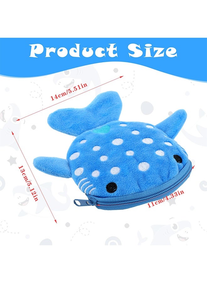 2PCS Cute Whale Plush Coin Purse Set, Kawaii Cartoon Mini Zipper Wallet, Portable Sea Animal Change Pouch for Kids & Adults, Travel Daily Use Birthday Gift Party Favor - Image 2