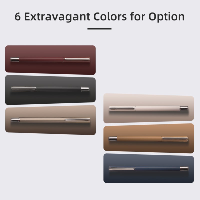 Red Fountain Pen Fine Point Metal Matte Slim Body Iridium Tip Refillable Pen for Writing Students - Image 3