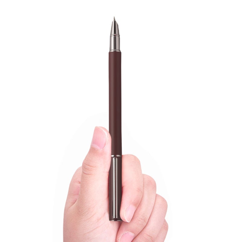 Red Fountain Pen Fine Point Metal Matte Slim Body Iridium Tip Refillable Pen for Writing Students - Image 2