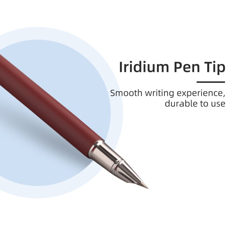 Red Fountain Pen Fine Point Metal Matte Slim Body Iridium Tip Refillable Pen for Writing Students - Image 5