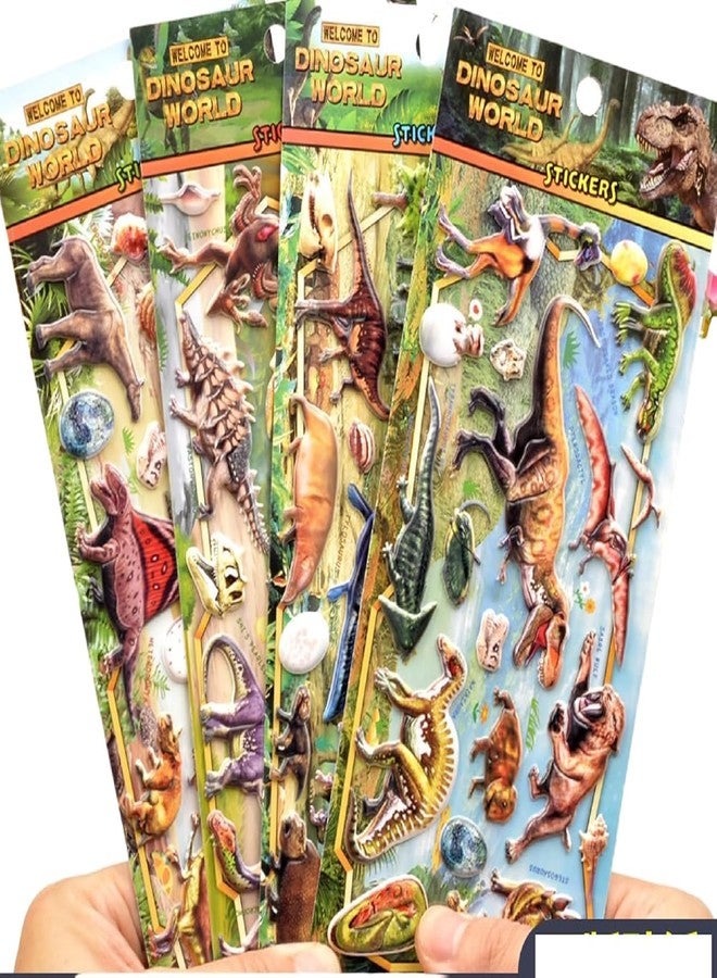 DEOXY Vinyl Pack of 4 Dinosaur Wax Seal Stickers - Decorative Self-Adhesive for Plastic,Wedding Envelopes,Invitations - 3D Seal Stickers (DS-SL-QS(13-16)),8 cm,Multi Color - Image 1