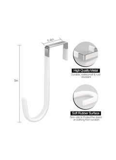 The Bros 4 Pack Over The Door Hook, Door Hooks, Rubber Surface Prevent Scratche Door Hanger Hooks for Bathroom, Living Room, Kitchen, Hanging Clothes, Towels, Bags(White)  - Image 3