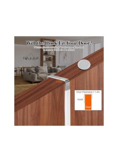 The Bros 4 Pack Over The Door Hook, Door Hooks, Rubber Surface Prevent Scratche Door Hanger Hooks for Bathroom, Living Room, Kitchen, Hanging Clothes, Towels, Bags(White)  - Image 2