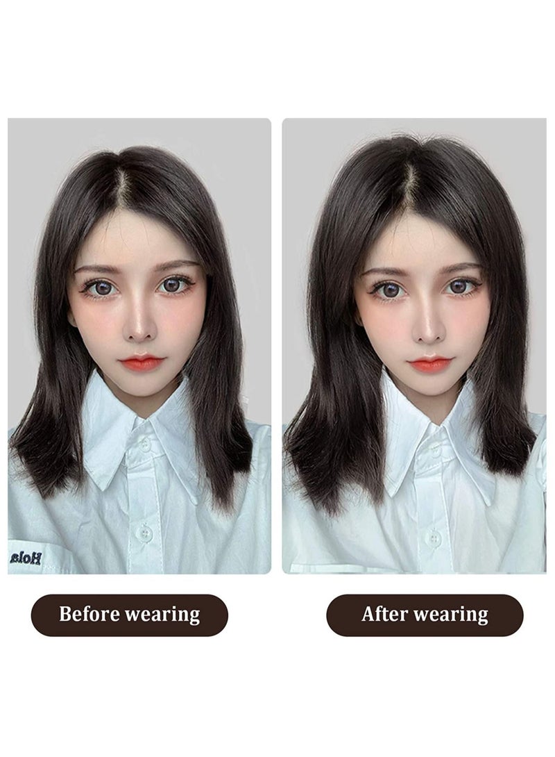 إستيل وسادة شعر شعر مستعار رقيق سماكة الشعر شعر مستعار منفوش طبيعي شعر مستعار قطعة وسادة غير مرئية Traceless Hairpiece Clip Extension أسود - Image 5