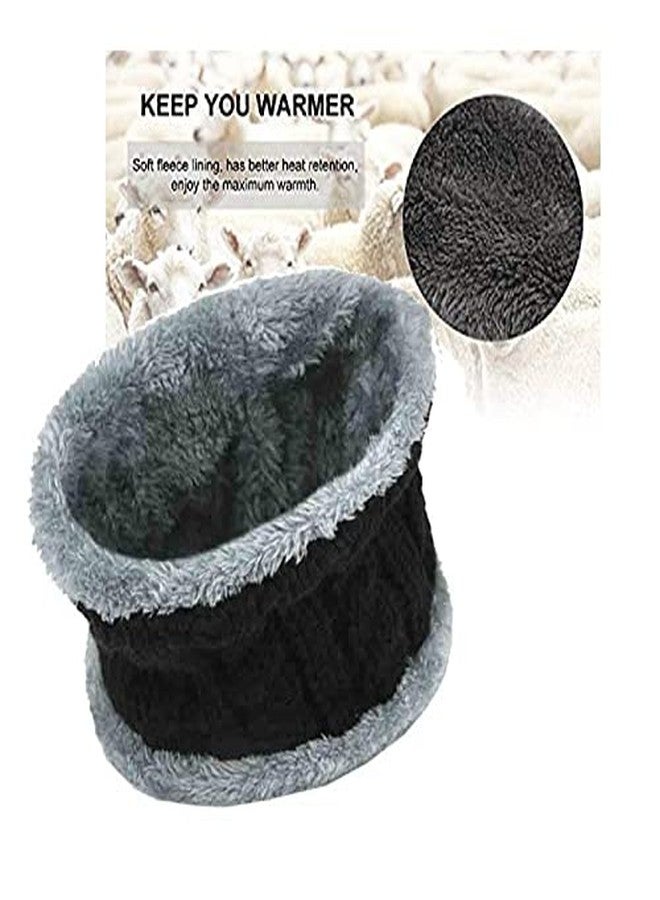 Veteran Unisex Acrylic Beanie Cap Neck Warmer Scarf And Gloves (3 Piece) (Winter Knit Beanie Cap-013_Black _Free Size) - Image 3