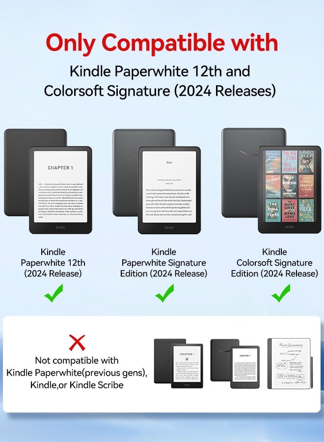 Tersely Crystal Clear Case Cover for 7" All-New Kindle Paperwhite 12th 2024 or Kindle Paperwhite Signature Edition 2024, Shockproof Thin Silicone Case - Image 2