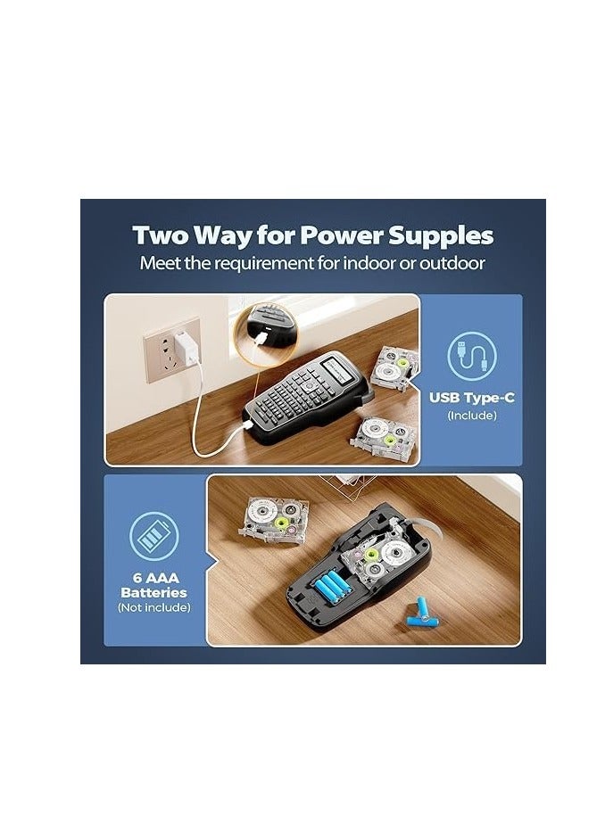 AIMO Handheld Label Maker Machine E1000 Pro Portable Label Maker, Label Makers with QWERTY Keyboard, Labeler with Type-C Cable, Easy Label Printer for Industrial, Home, Office Organization - Image 5