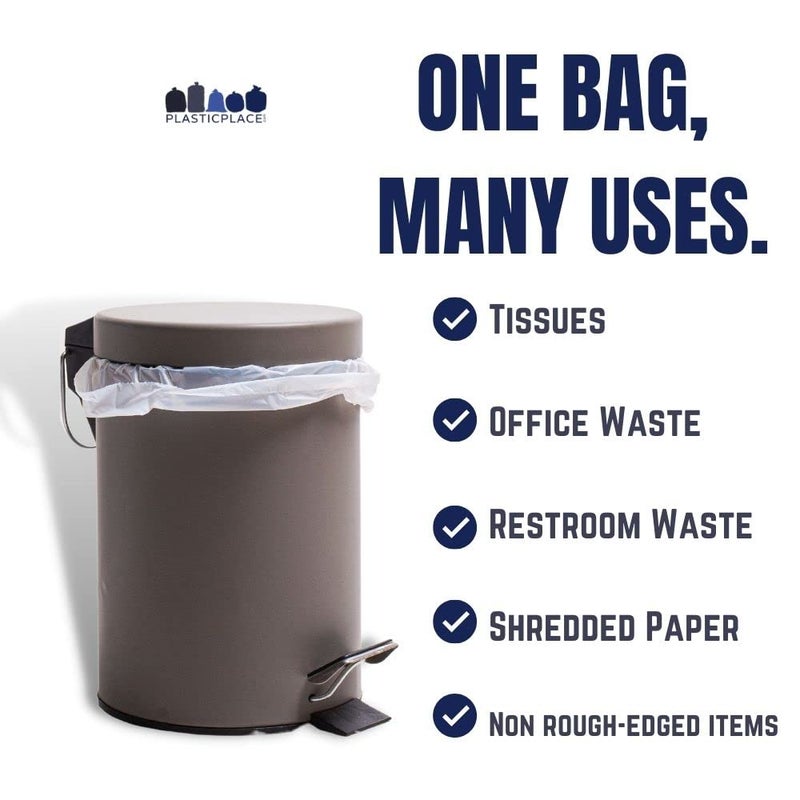 Plasticplace 6 Gallon Trash Bags â”‚ 6 Microns â”‚ Clear Garbage Can High Density Liners â”‚ 20" x 22" (2000 Count) - Image 4